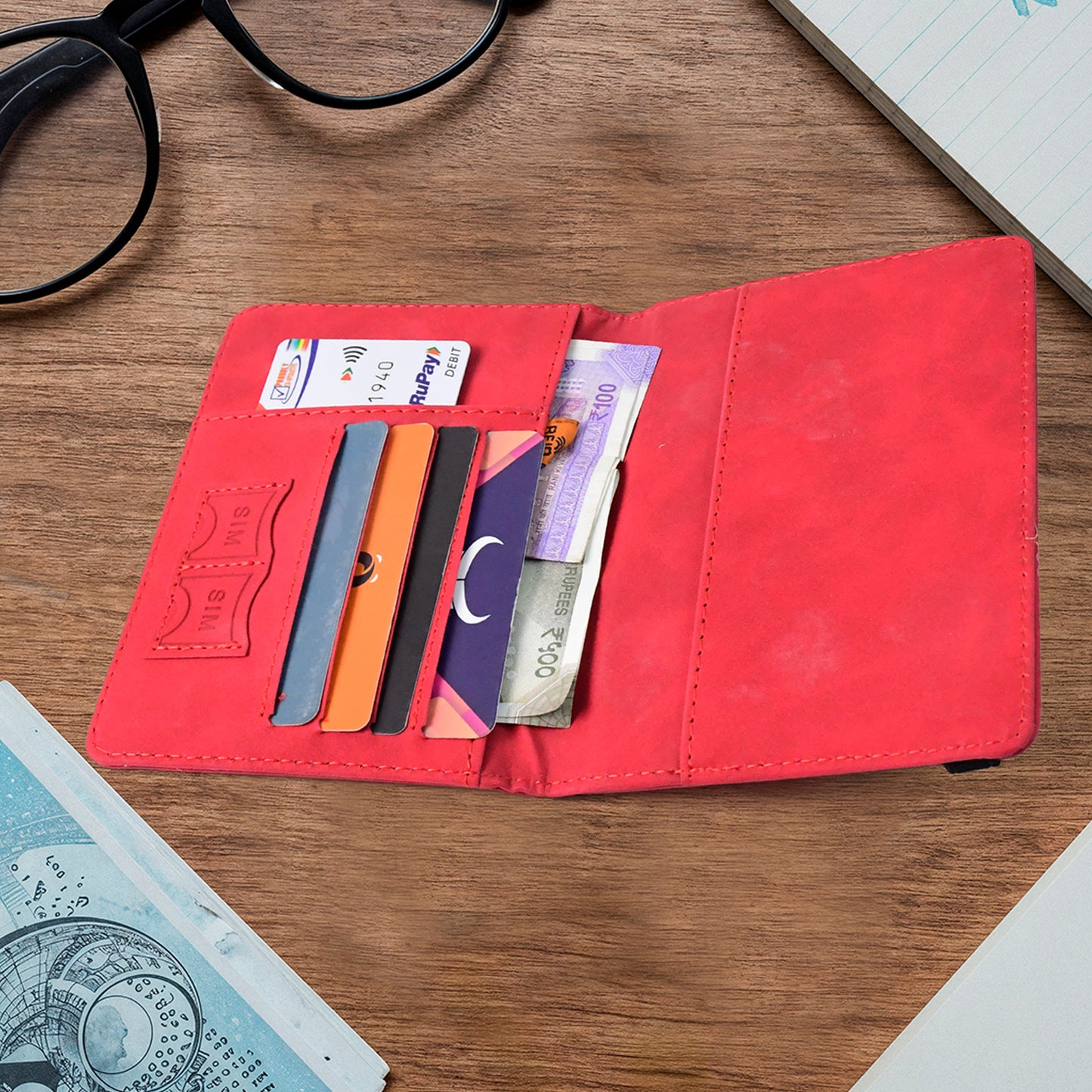 Premium Multifunction Travel Passport Holder Wallet (15x11cm 1 Pc)