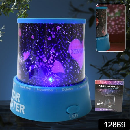 Led Projector Night Light Amazing Lamp 3 Battery Operated Lamps Rotation With The Music Function Master For Kids Bedroom Home Decoration Nightromantic Gift (Battery Not Included 1 Pc)