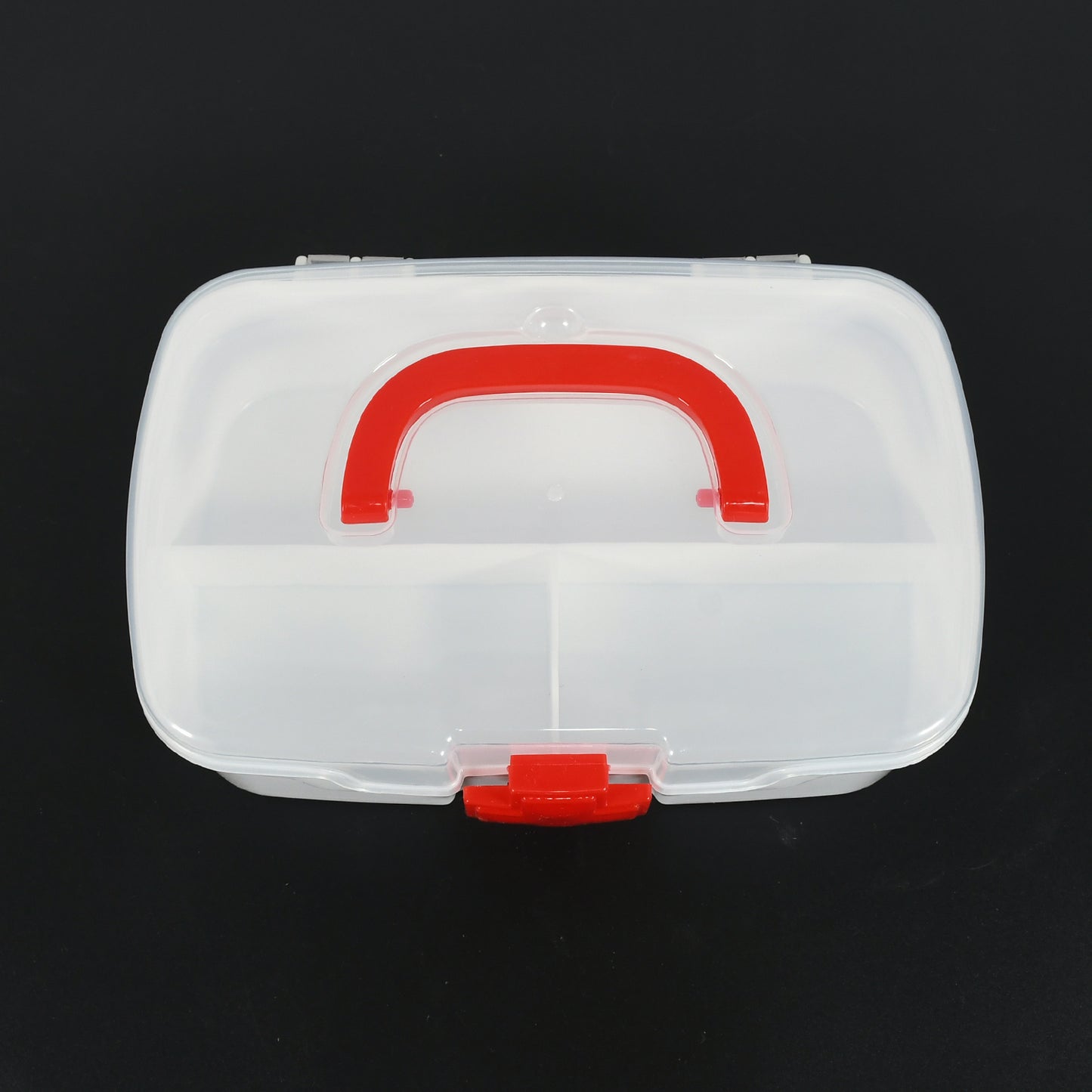 12734 Medical Box 1 Piece Indoor Outdoor Medical Utility Medicine Storage Box Detachable Tray Medical Box Multi Purpose Regular Medicine First Aid Box With Handle Transparent Lid