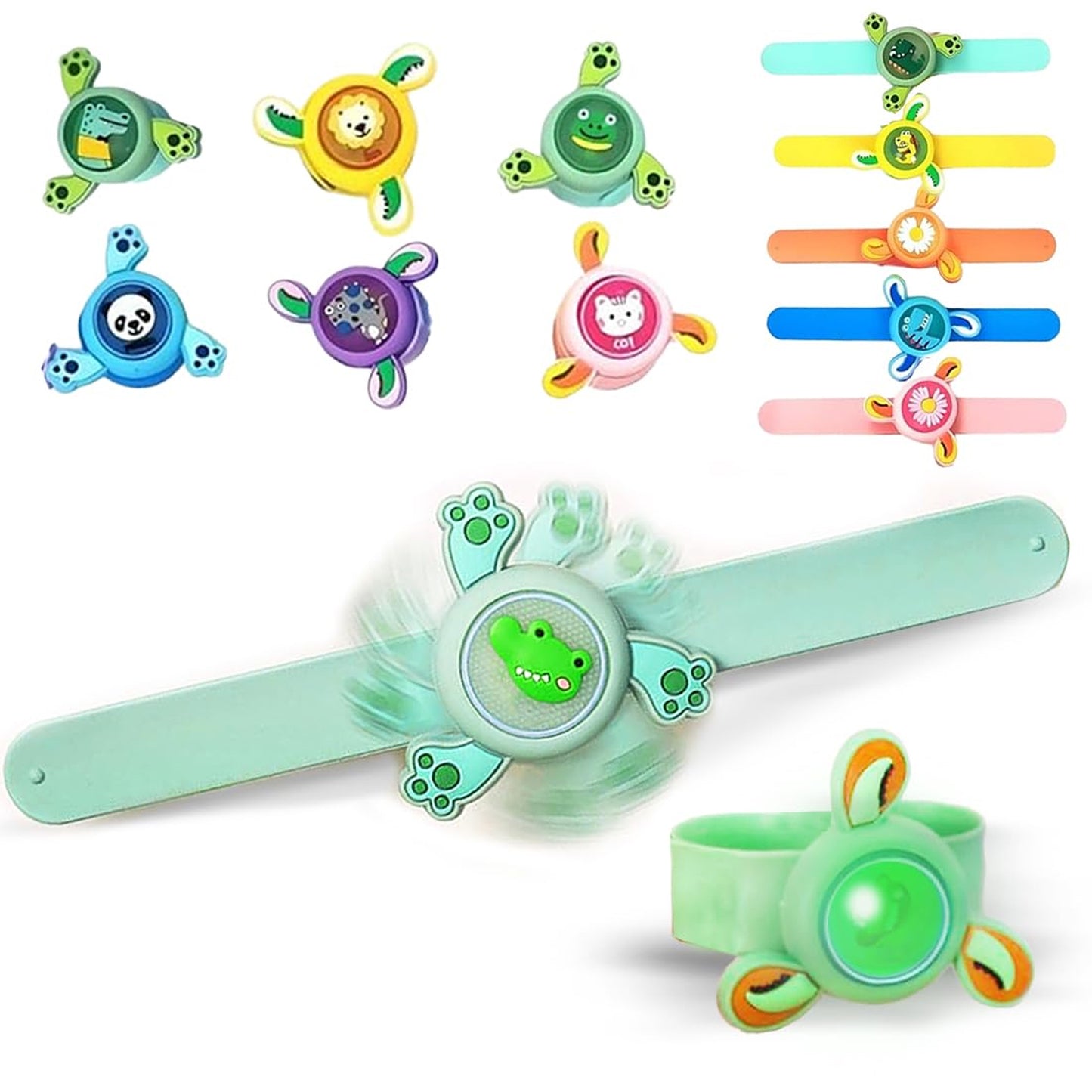 Led Light Spinning Slap Kids Cartoon Bracelet Wrist Band (1 Pc)