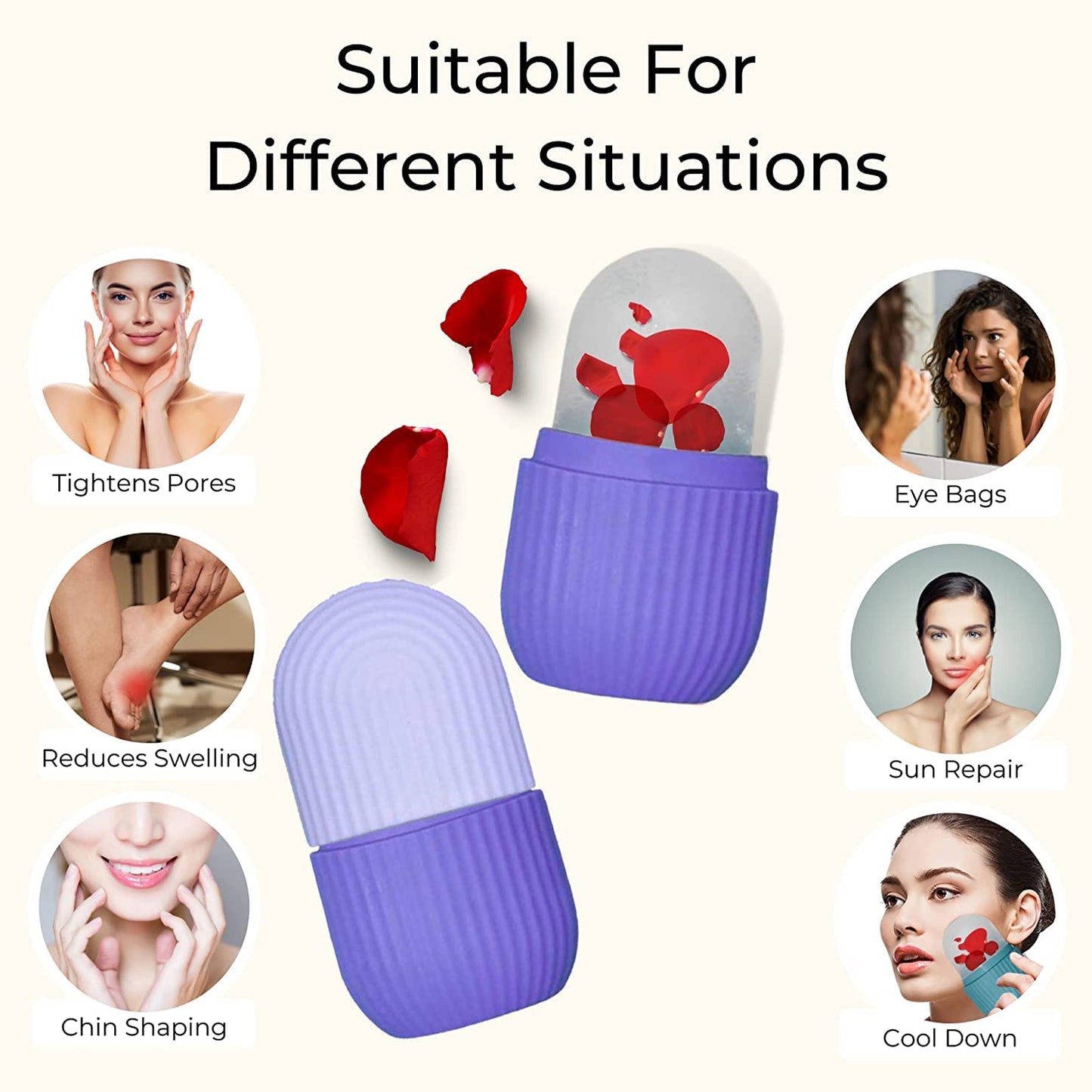 1224a Beauty Ice Roller For Face Eye Reusable Face Rollers Facial Roller Box