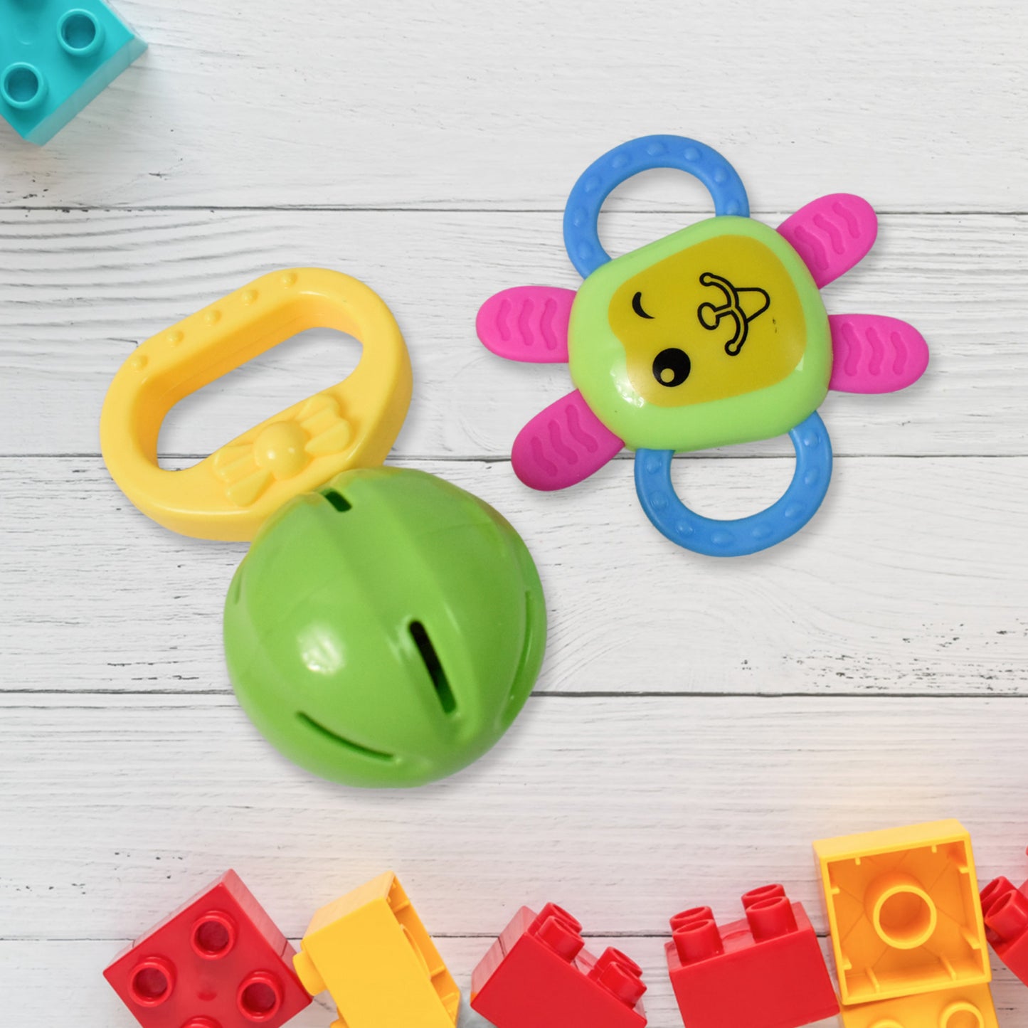 Kinder Rattles Classic Store Plastic Non-toxic Shake And Grab Ball Baby Rattles Teethers (8 Pcs Set)