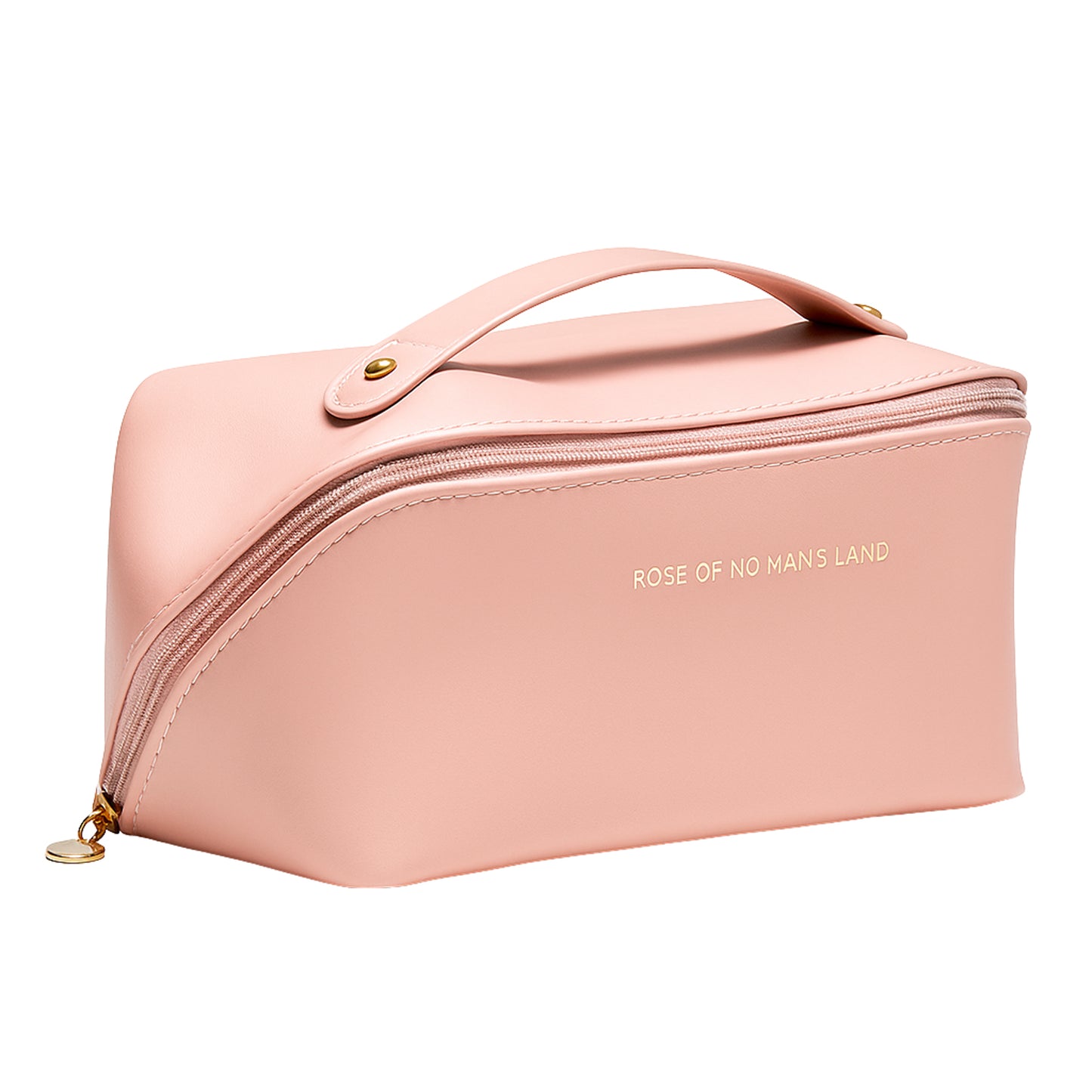 Premium Peach Travel Makeup Toiletry Organizer Pouch With Zipper Handle (1 Pc)