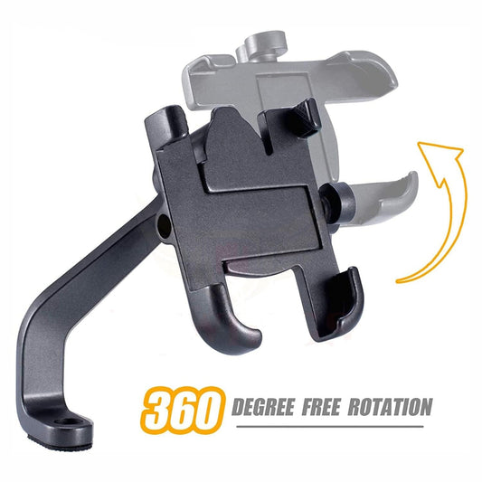 12674 Full Metal Body Bike Scooty 360 Degree Rotating Mobile Holder Stand For Bicycle Motorcycle Scooty For Maps And Gps Navigation Fits All Smartphones (1 Pc)