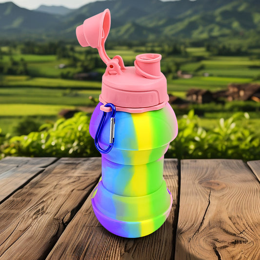 Flexible Collapsible Silicone Sports Water Bottle (260 Ml 20 Cm Folding)