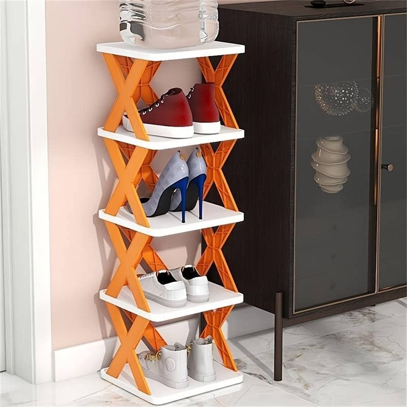 9065 5 Tier Shoes Stand Shoe Tower Rack Suit For Small Spaces Closet Small Entryway Easy Assembly And Stable In Structure Corner Storage Cabinet For Saving Space