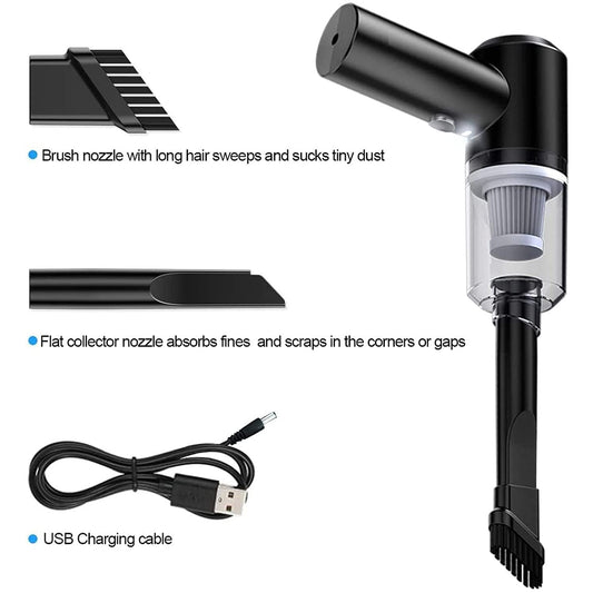 7370 Vacuum Cleaner Dust Collection 2 In 1 Car Vacuum Cleaner 120w High-power Handheld Wireless Vacuum Cleaner Home Car Dual-use Portable Usb Rechargeable