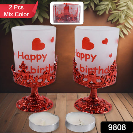 Tealight Holder Stylishly Shaped Candle Diya Stand Plastic Beautiful Design Festival (2 Pc Mix Design)
