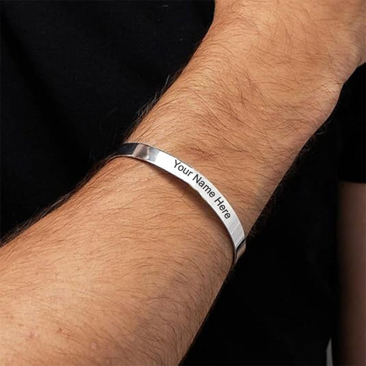 Customized Personalized Stylish Kada Bracelet (1 Pc Silver)