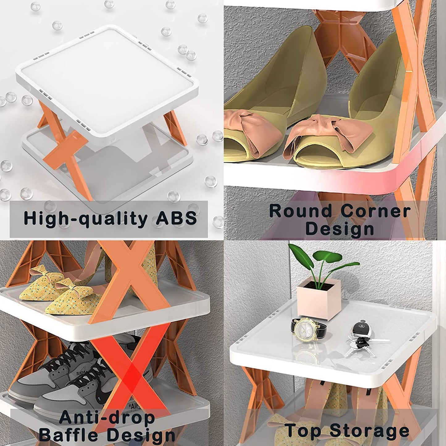 9065 5 Tier Shoes Stand Shoe Tower Rack Suit For Small Spaces Closet Small Entryway Easy Assembly And Stable In Structure Corner Storage Cabinet For Saving Space