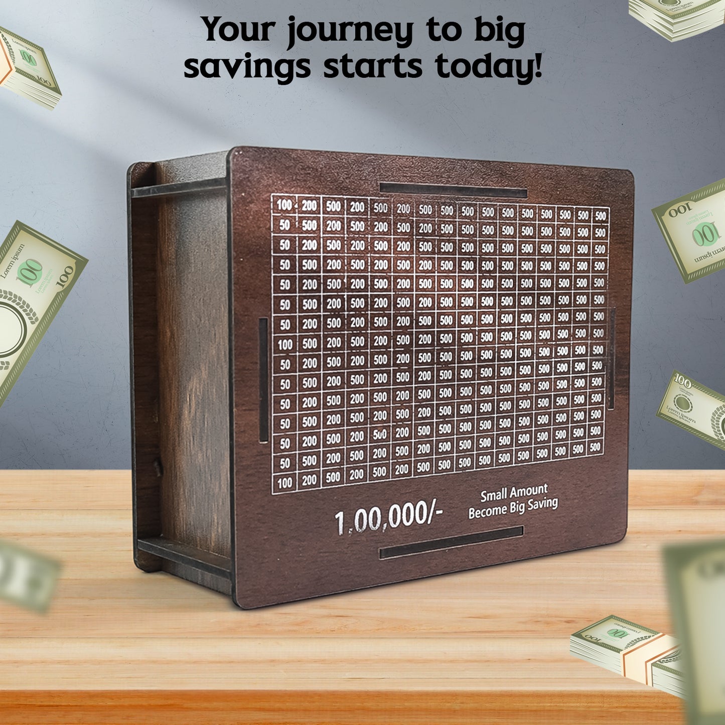 Wooden Money Piggy Bank Money Box (1 Pc 1 Emoji Pan)