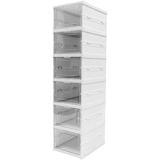 Stackable Multifunctional Storage For Clothes Foldable Drawer Shelf Basket Utility Cart Rack Storage Organizer Cart For Kitchen Pantry Closet Bedroom Bathroom Laundry (6 Layer 1 Pc)