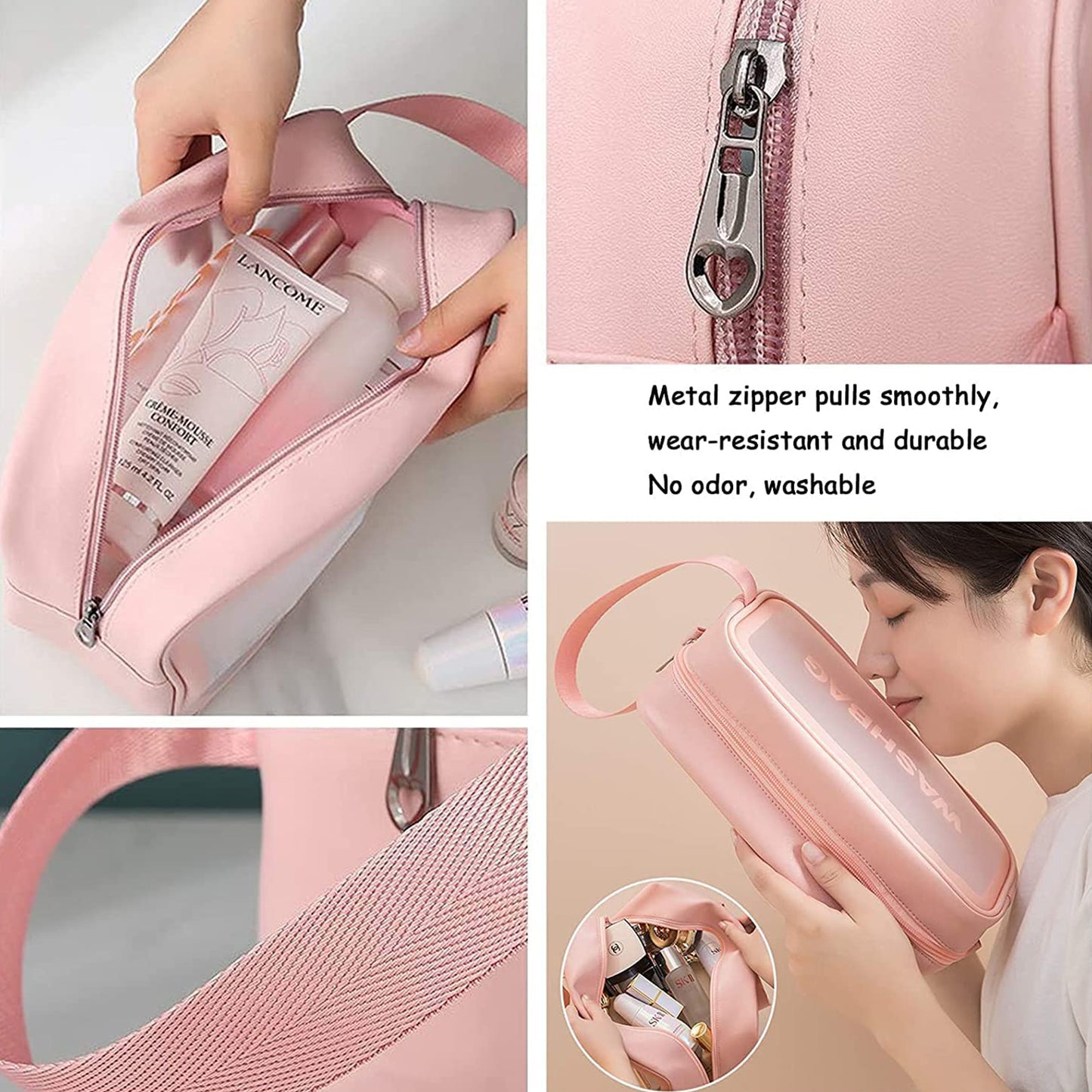 12682 Cosmetic Pouch Make Up Bag For Home Travel Toiletry Bag For Cosmetics Brushes Accessories Set Of 3 Small Medium Big - Wash Bag