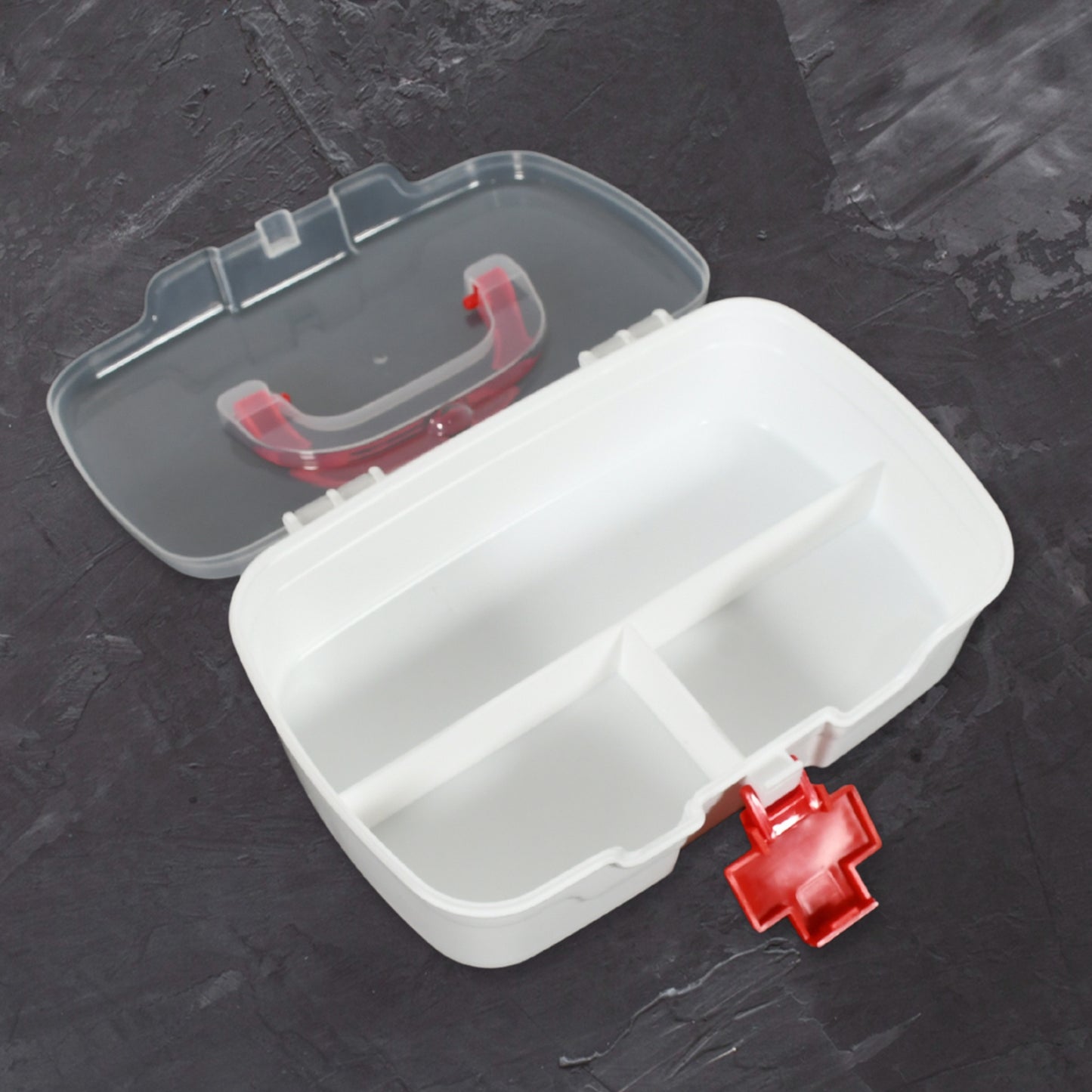 12734 Medical Box 1 Piece Indoor Outdoor Medical Utility Medicine Storage Box Detachable Tray Medical Box Multi Purpose Regular Medicine First Aid Box With Handle Transparent Lid