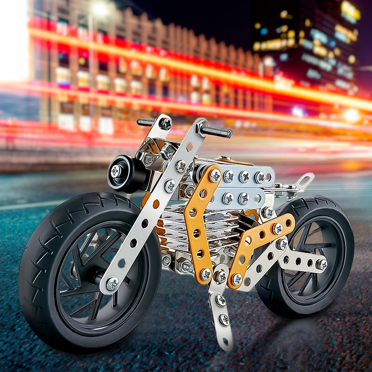 Metal Diy Bike Building Blocks For Kids (Bike 162 Pc Of Bike Tool 1 Set)