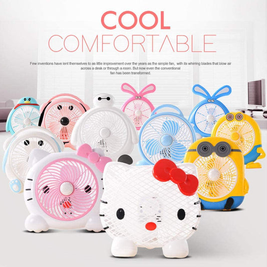 6464 Plastic Cute Mini Cartoon Electric Usb Fan Desk Fan For Children (Battery Not Include)