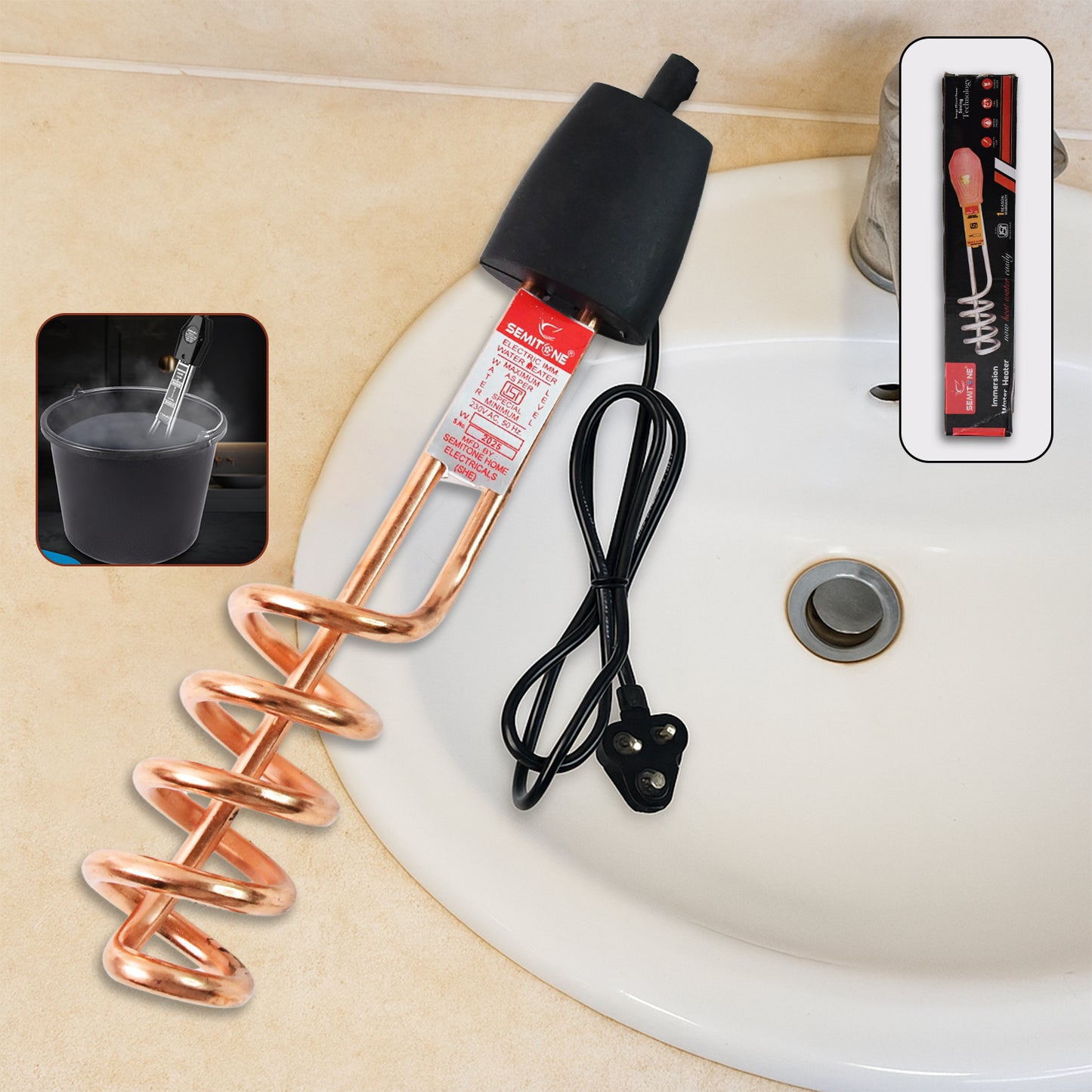 Immersion Water Heater Rod High-performance Copper Heating Element With Shockproof Handle