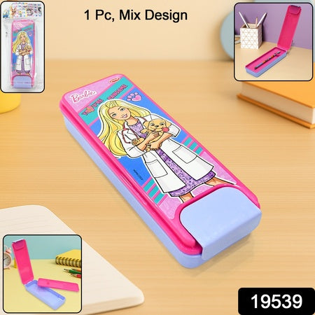 Stylish Cartoon Printed Hard Top Pencil Box For Kids (1 Pc Mix Design)