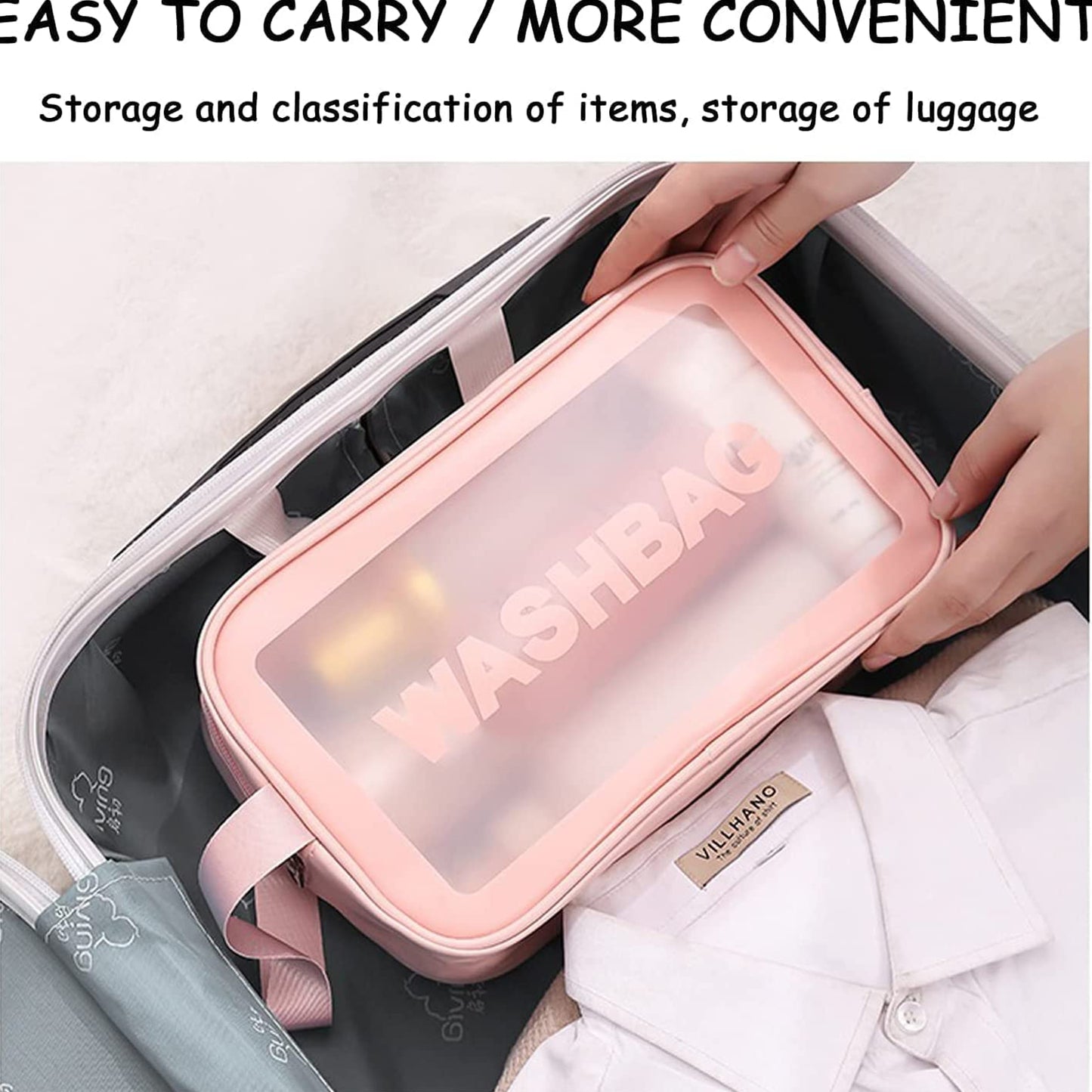 12682 Cosmetic Pouch Make Up Bag For Home Travel Toiletry Bag For Cosmetics Brushes Accessories Set Of 3 Small Medium Big - Wash Bag