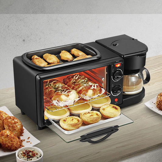 2788 3 In 1 Breakfast Maker Portable Toaster Oven Grill Pan Coffee Maker Full Breakfast Ready At One Go
