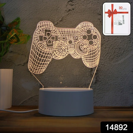 3d Acrylic Led Night Lamp Game Controller Shape Decorative Light For Gamers (1 Pc)