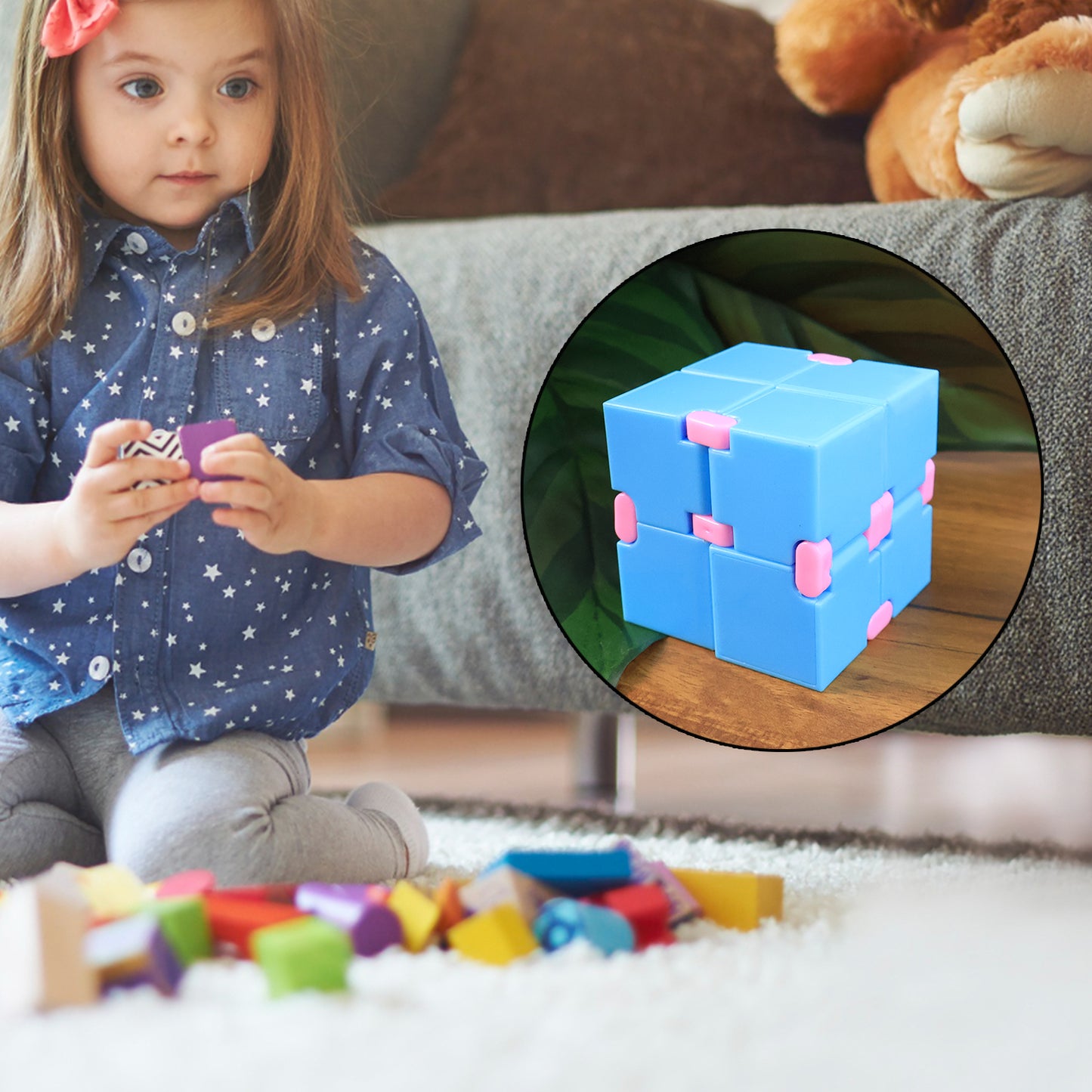 Infinity Cube Fidget Toy Stress Relief Hand Puzzle For Kids Adults 1 Pc