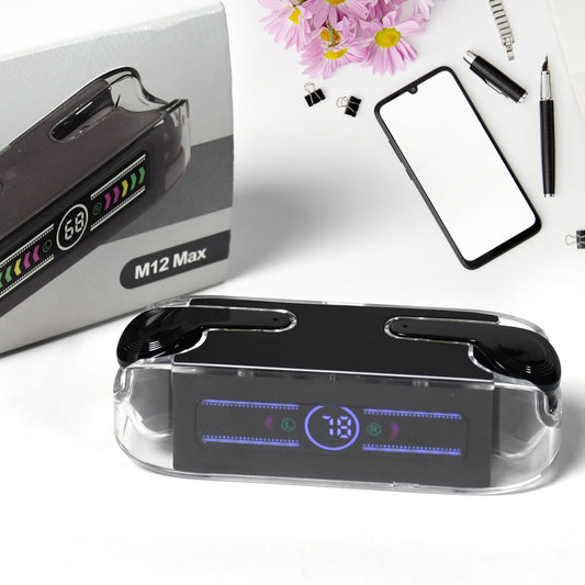 6705 Earphones With Touch Control Black Bluetooth M12 Max Wireless Technology Stereo Sound Made With High-end Material