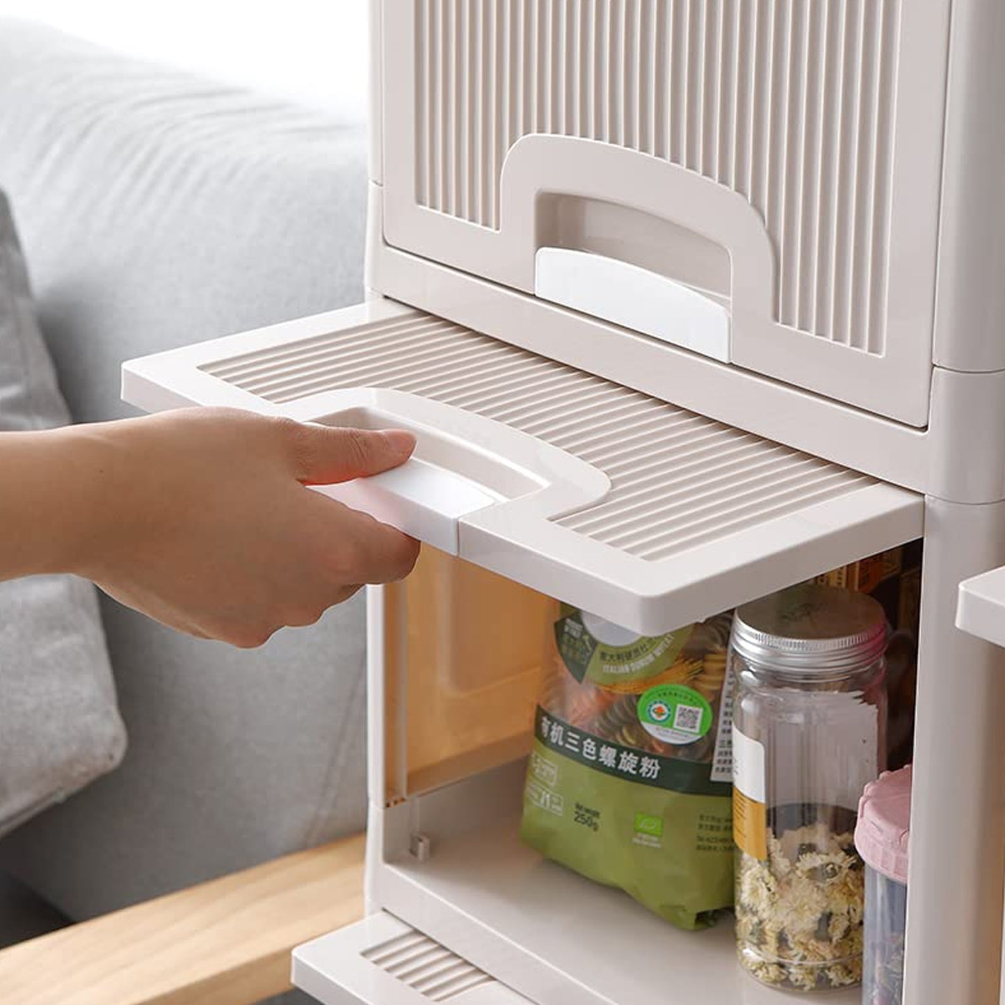 Multipurpose Storage Cabinet Storage Solutions Plastic Drawers Multi Layer Wardrobe Storage Drawers Foldable Multipurpose Drawer Units For Kitchen Bathroom Bedroom Cloth (4 Layer)