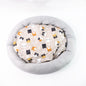 Round Soft Plush Cat Bed With Cartoon Cat Print Cushion  1 Pc