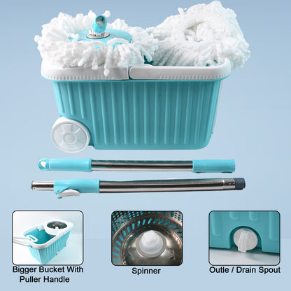 Apex Magic 360 Spin Mop Cleaning System With Stainless Steel Spinner