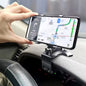 6948  Car Phone Holder Clip Mount 360 Degree Rotation Dashboard Rear View Mirror Sun Visor Smartphone Hud Navigation Fold Stand Plastic Black Compatible For All Smart Phones