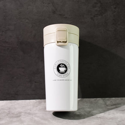 Stainless Steel Vacuum Insulated Coffee Flask With Flip Lock Lid (400ml  1 Pc)