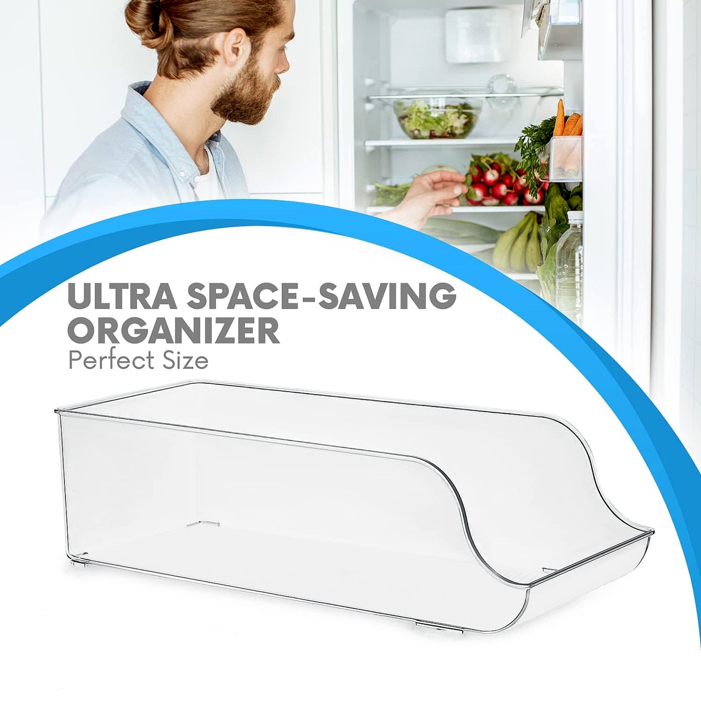 Transparent Plastic Storage Bin Box (35x16cm  1 Pc)
