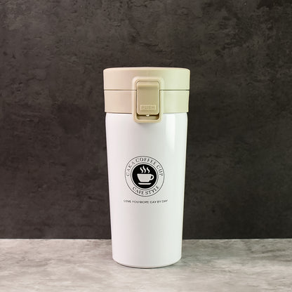 Stainless Steel Vacuum Insulated Coffee Flask With Flip Lock Lid (400ml  1 Pc)