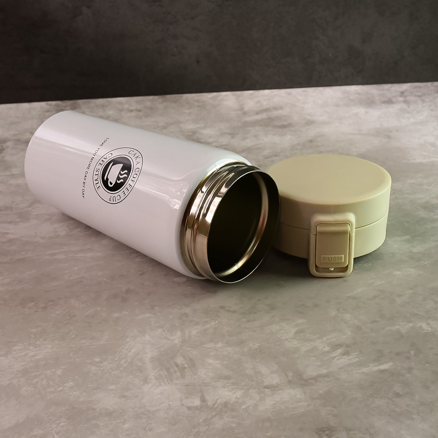 Stainless Steel Vacuum Insulated Coffee Flask With Flip Lock Lid (400ml  1 Pc)
