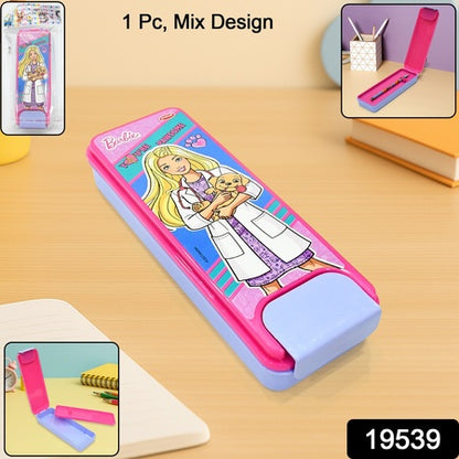 Stylish Cartoon Printed Hard Top Pencil Box For Kids (1 Pc  Mix Design)