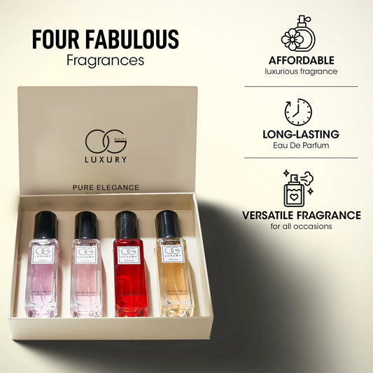 Og Beauty Luxury Pure Elegance Eau De Parfum Gift - (4 Pc  Set  20 Ml)